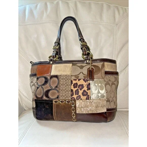 Coach Signature Patchwork Limited Edition Purse Bag F0873-F12843 Leopard VTG Y2K - Picture 1 of 16